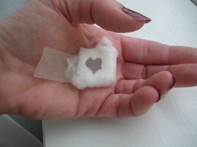 Blood in the shape of a heart Blood in the shape of a heart