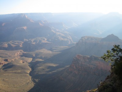 looking down at the grand canyon