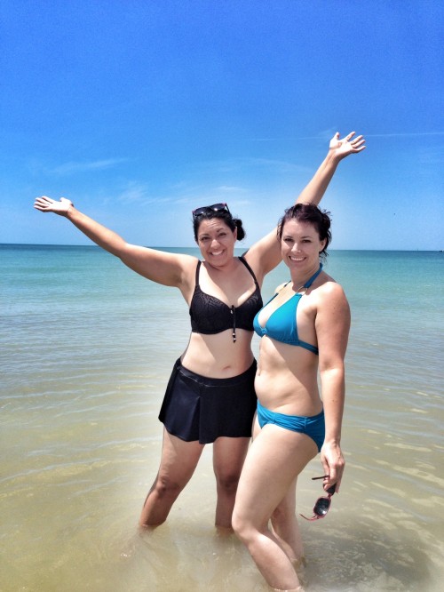 I'm rocking a bikini on an exotic beach! I'm standing next to one of the most beautiful (inside AND out) women I know. I didn't worry about what other people were thinking. I just stayed in the moment with my friends. It was liberating.