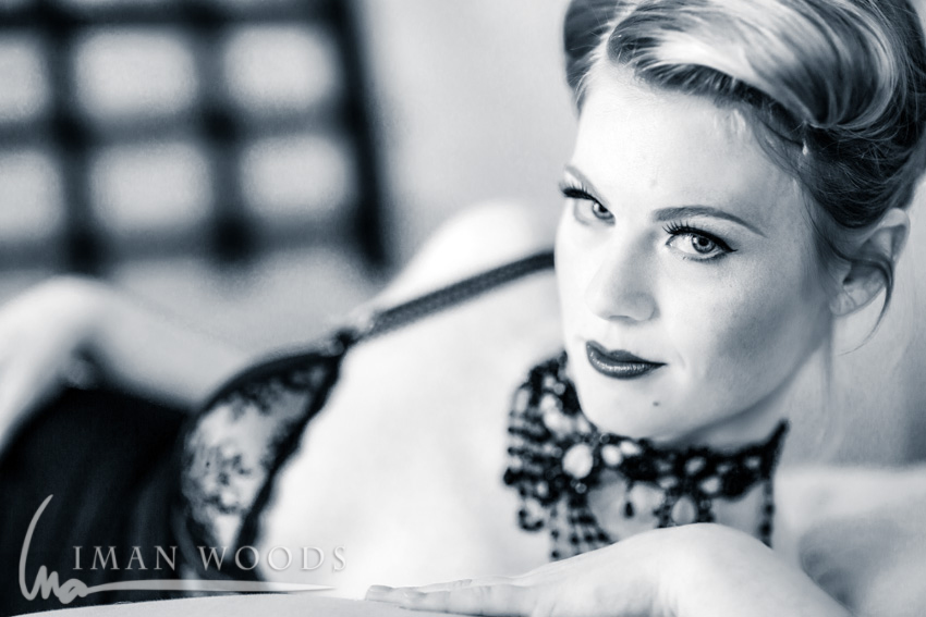Iman Woods Pinup Therapy - Using natural light to showcase natural beauty. Black and white conversion in Lightroom using a preset I built.