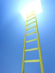 ladder climbing out into a new life