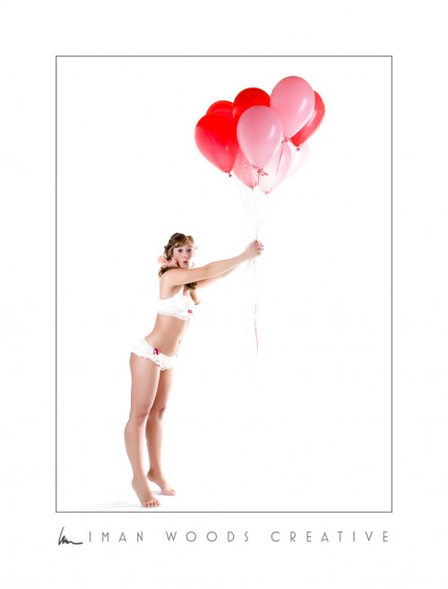 I decided to do pin up art with Iman, because I felt her work of art was tasteful and timeless, and something I would have no shame in sharing with my grandchildren one day. I'm glad I have these pictures to honor myself in such an elegant manner. I don't have my album on me, and my photo library is down, but I think the balloon pics stand out most in my mind.