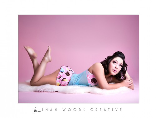 Doing pin-up photos with Iman changed my life. I was reminded that my body was amazing. I was worried about baby weight, stretch marks, and everything else as I took photos with her and yet when I saw the finished photos, I realized that my body was that much more impressive to me for what it had accomplished. I learned to love myself again thanks to her.